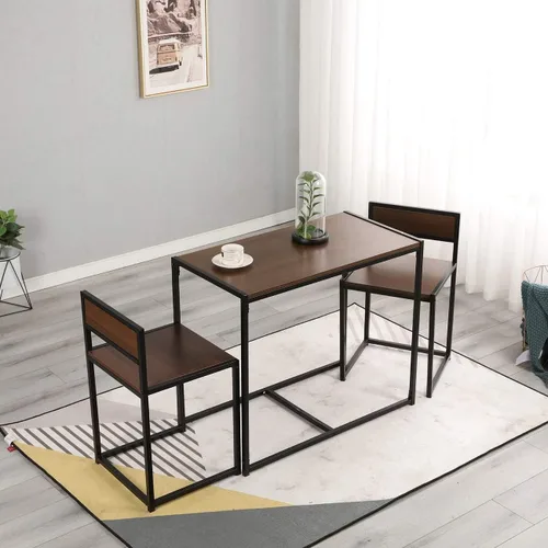 Miniatura 2 de SogesHome Juego de mesa de comedor compacta con 2 sillas, juego de mesa pequeña de 3 piezas, juego de sillas de mesa de desayuno para cocina, sala