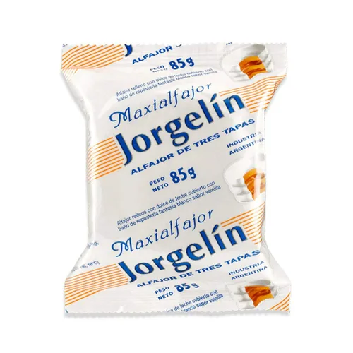 Miniatura 3 de Alfajor Jorgelin Chocolate Blanco Relleno con Dulce de Leche, 8.99 oz.) 3un cada uno