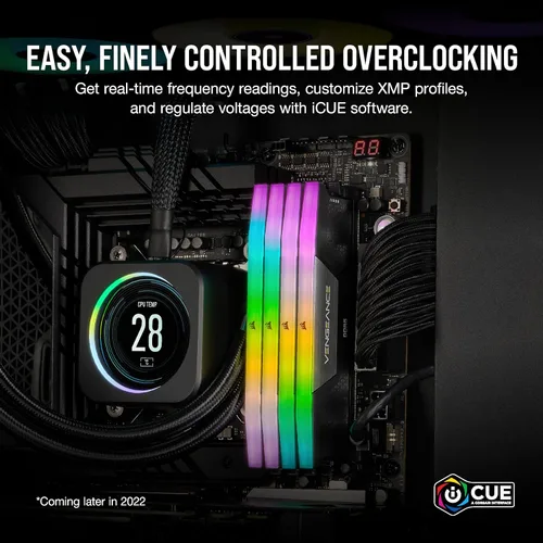 Miniatura 5 de CORSAIR Vengeance RGB DDR5 RAM 32 GB (2 x 16 GB) 6000 MHz CL30 Intel XMP iCUE Memoria de computadora compatible - Negro (CMH32GX5M2B6000C30)