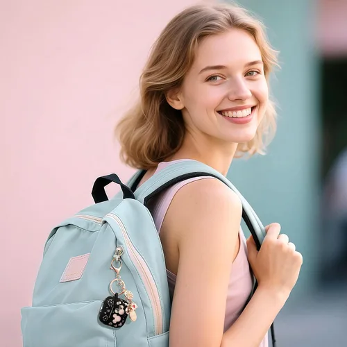 Miniatura 3 de Con bonito llavero) Girovo Compatible con AirPods Pro 3 Case (2025) Mujer Silicona Suave Dos Tonos Divertidos Dibujos Animados Grabados Portátil
