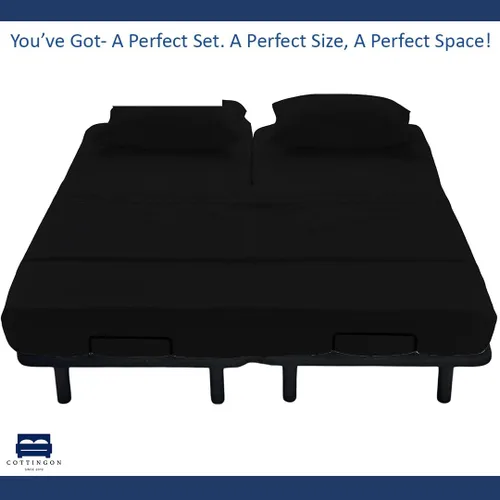 Miniatura 7 de Juego de 4 sábanas de cama King con cabeza flexible de Cottingon, sábans superiores divididas de 34 pulgadas para camas ajustables Sleep Number