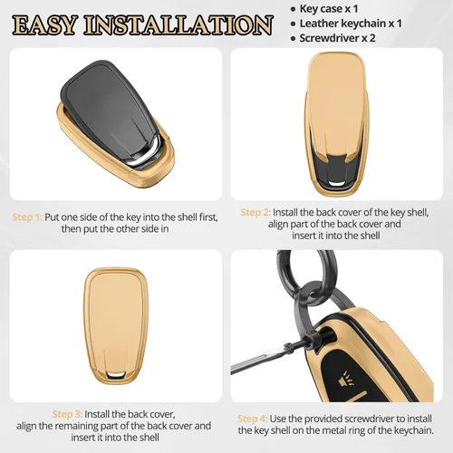 Miniatura 7 de Para accesorios de funda de llavero Chevy, material de TPU mate, con un bonito llavero de cuero, para Equinox Malibu Camaro Cruze Blazer Traverse