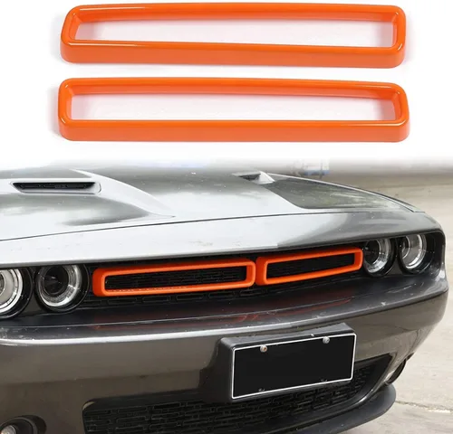 Miniatura 8 de Voodonala para insertos de rejilla delantera Challenger para accesorios Dodge Challenger 2015-2022, ABS rojo 2 piezas
