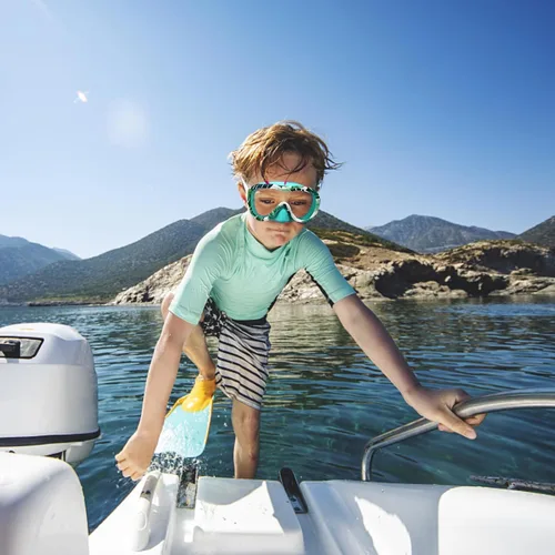 Miniatura 7 de Gafas de natación para niños, antifugas, máscara de Snork con cubierta de nariz y correa de tela elástica, gafas de natación con protección UV
