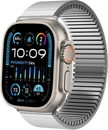 Miniatura 2 de Correas elásticas de metal para Apple Watch Ultra 2 de 1.732 pulgadas (1.929 in) compatibles con Apple Watch Ultra de 1.929 in Smart Watch