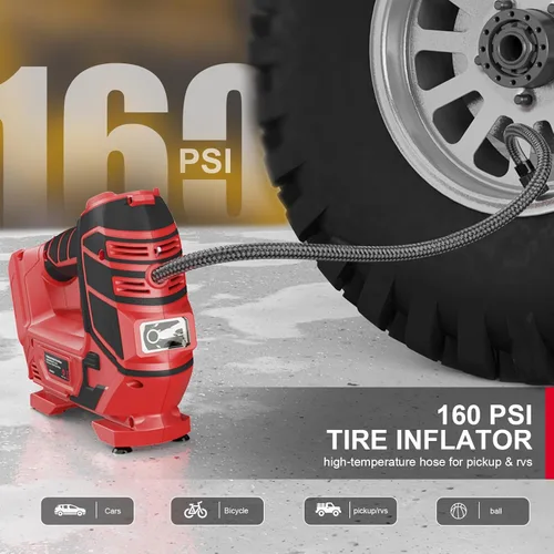 Miniatura 5 de Mellif Inflador de neumáticos portátil y herramienta de aire compatible con batería Milwaukee de 18 V (solo herramienta), herramientas de inflado