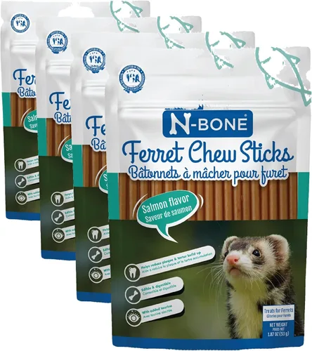 Miniatura 13 de N-Bone Palitos masticables para hurones sabor salmón, bolsa de 1.87 onzas