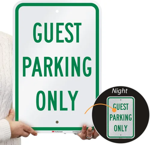 Miniatura 2 de SmartSign Letrero de "Guest Parking Only" 12 x 18 pulgadas, aluminio reflectante de grado de ingeniero 3M