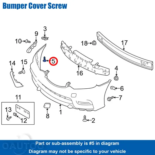 Miniatura 6 de 20pcs M4.8-0.063x0.591 in Cubierta de parachoques Fender Liner & Rocker Panel Moldeo Tornillo de Tapping para Nissan & Infiniti 01451-00841