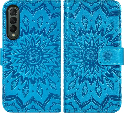 Miniatura 5 de Asuwish Funda de teléfono para Samsung Galaxy Z Fold 4 5G 2022 cartera y girasol de cuero delgado con tapa para tarjetero, accesorios para celda