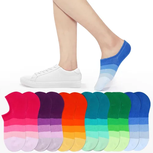 Miniatura 4 de IDEGG Calcetines invisibles para mujeres y hombres, de corte bajo al tobillo, cortos, antideslizantes, atléticos, para correr, novedosos