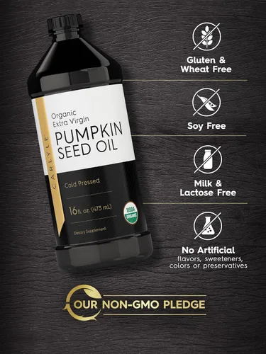 Miniatura 4 de Carlyle- Aceite de semilla de calabaza, 16 onzas, orgánico prensado en frío, 100 % puro, extravirgen vegetariano, sin transgénicos, sin gluten