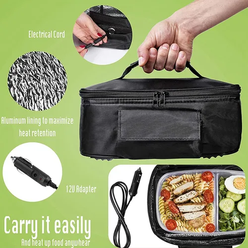 Miniatura 5 de Mini horno portátil de calefacción eléctrica para coche, calentador de alimentos portátil de 12 V, calentador eléctrico de calentamiento rápido