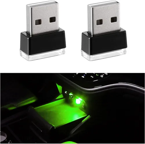 Miniatura 15 de 4 PCS Lámpara de Atmósfera Interior de Coche LED USB, Mini Luz Nocturna LED Portátil, Kit de Iluminación Ambiental de Maletero con Interfaz USB