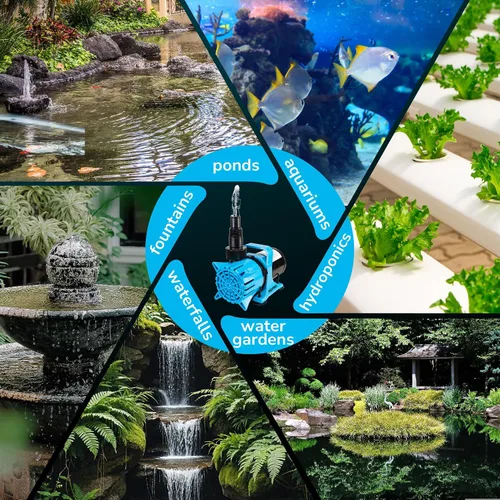 Miniatura 8 de Hexago Bomba de Agua Sumergible de 2700GPH, Bomba de Estanque de Agua de 120W con Bolsa de Barrera, Cable de Alimentación de 33 Pies, Elevación