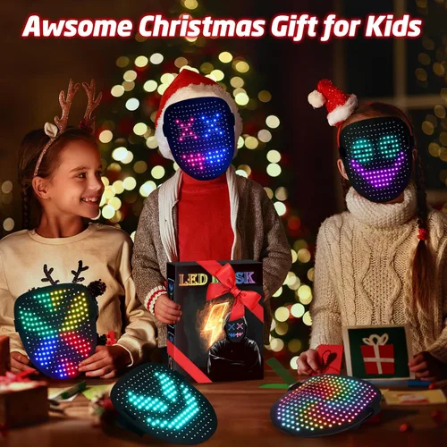 Miniatura 3 de ORWINE - Máscara LED, Máscara Iluminada con Detección de Gestos, Máscaras Faciales Transformadoras con Luz LED Unisex para Festivales, Dj, Cosplay