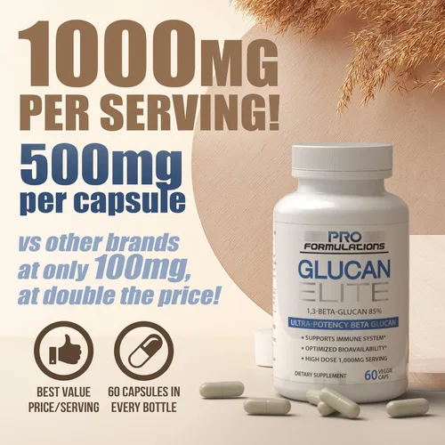 Miniatura 2 de Glucan Elite – 85% Beta 1,3D Glucano 500mg – 60 vcaps – Beta Glucano de ultra potencia – Máxima biodisponibilidad con BGF-Inmune – Apoyo al sistema