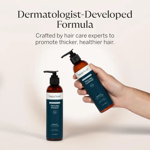 Miniatura 8 de Happy Head Set de champú y acondicionador para el cabello para hombres y mujeres con biotina, aceite de argán, colágeno y queratina, rutina diaria