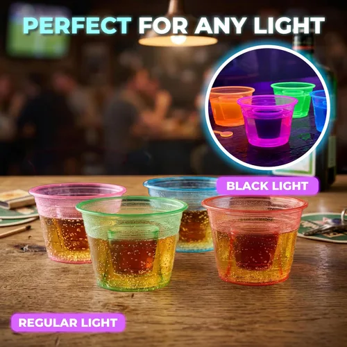 Miniatura 9 de Party Essentials Jager Blaster - Vasos de plástico suave, 3 onzas, 50 unidades, neón surtidos Variado neón