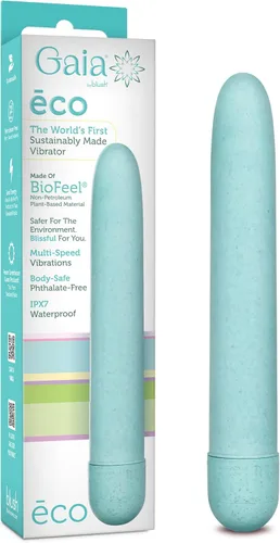 Blush Gaia® Eco - Vibrador delgado y silencioso de 7 pulgadas, BioFeel a base de plantas, sostenible para clítoris, placer vaginal y anal,