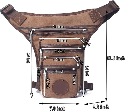 Miniatura 5 de Drop Leg Bag Military Tactical Motorcycle Ride Crossbody Backpack Cross Outdoor Bike Cycling Hiking Thigh Bag Waist Pouch for Men Khaki