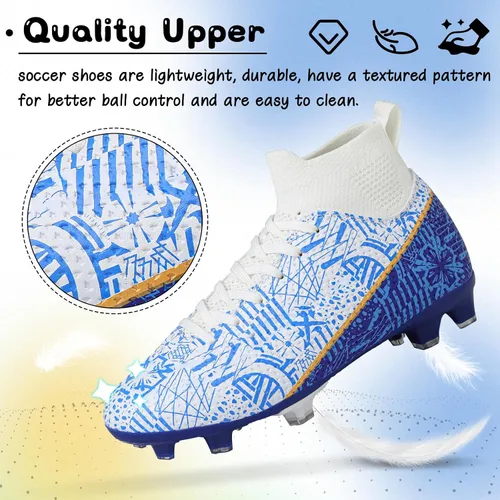 Miniatura 2 de Tacos de fútbol para niños y niñas, zapatos de fútbol para césped AGFG