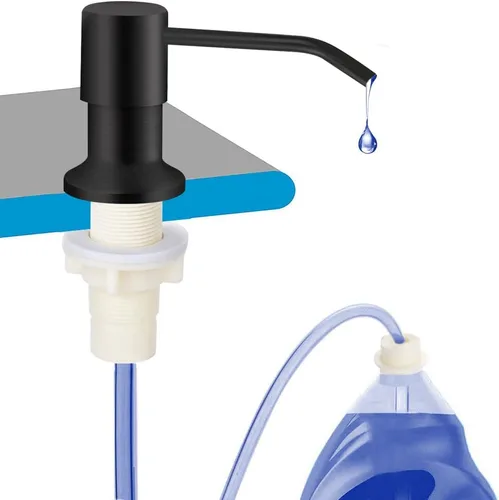 Miniatura 9 de OHiHi Dispensador de jabón para platos para fregadero de cocina (níquel cepillado), dispensador de jabón para fregadero de encimera, bomba de agua