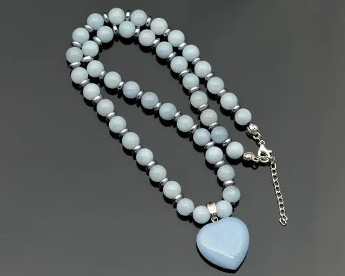 Miniatura 53 de Colgante de corazón de aventurina natural, Collar de cuentas de aventurina genuina, Collar de piedra verde, Collar de piedras preciosas, Cuentas