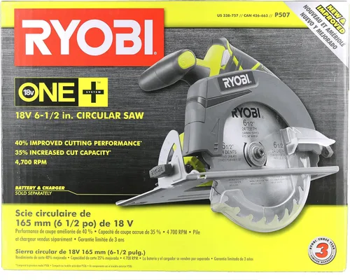 Miniatura 8 de Ryobi ZRP507 ONE Plus 18V - Sierra circular inalámbrica (herramienta solamente)