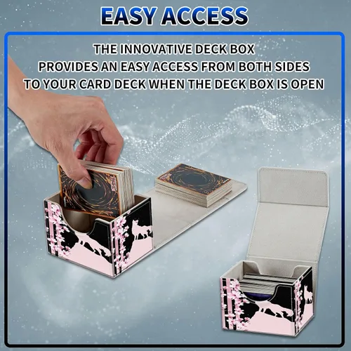Miniatura 4 de MTG Commander - Caja de cartas intercambiables, más de 100 tarjetas con funda con funda de piel sintética, caja de almacenamiento de tarjetas