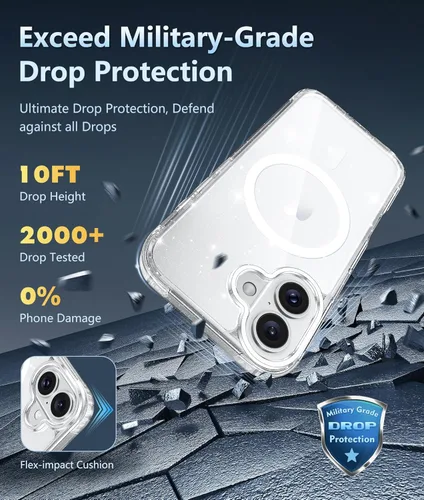 Miniatura 1360 de FNTCASE Funda para iPhone 13 Pro-Max: Fundas magnéticas transparentes compatibles con Magsafe Slim anti amarillamiento protección contra caídas