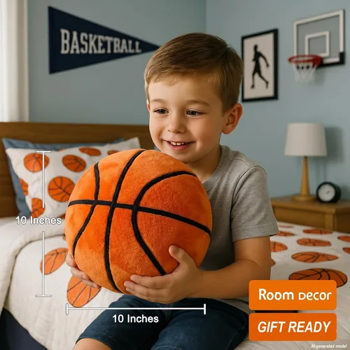 Miniatura 9 de Tplay - Almohada de felpa de baloncesto para niños: suave y resistente al desgarro, 1000+ juguete de peluche probado, regalos de juego en interiores