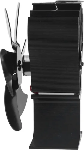 Miniatura 4 de Ventilador de estufa de 6 aspas, ventilador de estufa de leña con arranque automático, ventilador de chimenea, diámetro negro, circulación de aire