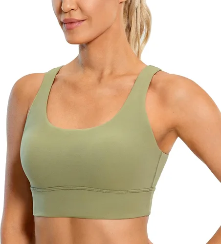 Miniatura 59 de CRZ YOGA Butterluxe - Brasier deportivo con espalda en U para mujer, cuello redondo, acolchado, de bajo impacto, para yoga, entrenamiento