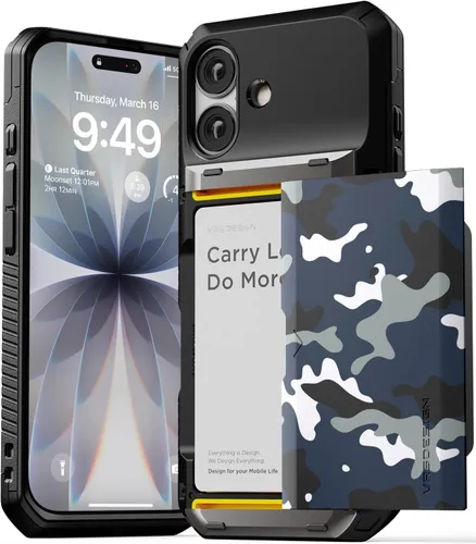 Miniatura 18 de VRS DESIGN Damda Glide Pro - Funda para iPhone 13 Pro, resistente funda semiautomática [4 tarjetas] con soporte para ranura para tarjetas compatible