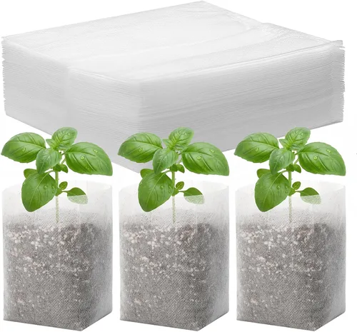 Miniatura 17 de 100 bolsas de vivero para plantas – 7.87 x 13.77 pulgadas, bolsas transpirables de cultivo de plantas, macetas de tela para cultivo de plantas