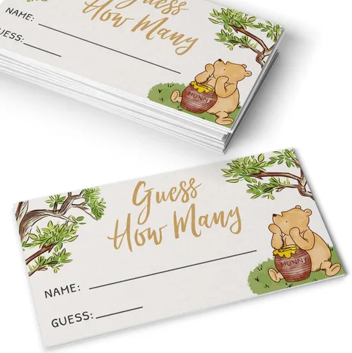 Miniatura 4 de Juego de Adivina Cuántos para Baby Shower, Juego de 30, Suministros para Fiestas - Colección Clásica de Winnie Pooh (Juego de Cuántos)