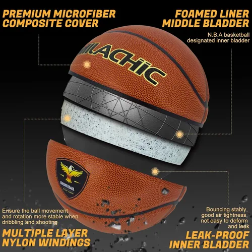 Miniatura 3 de Balones de baloncesto personalizados para interiores y exteriores, regalo de baloncesto de cuero compuesto con nombre, texto, logotipo