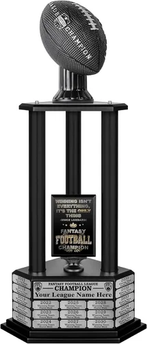 Miniatura 17 de TrophySmack Fantasy Football Trophy, 19-Year Perpetual Winner Award – Customizable Championship Award with Plaque and Winner Engravings