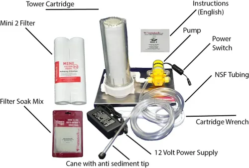 Miniatura 2 de Fermtech Mini 2 Home Pro Sistema de filtro de líquido único de cartucho de 10 pulgadas, máquina de filtro de kombucha de vino de acero inoxidable