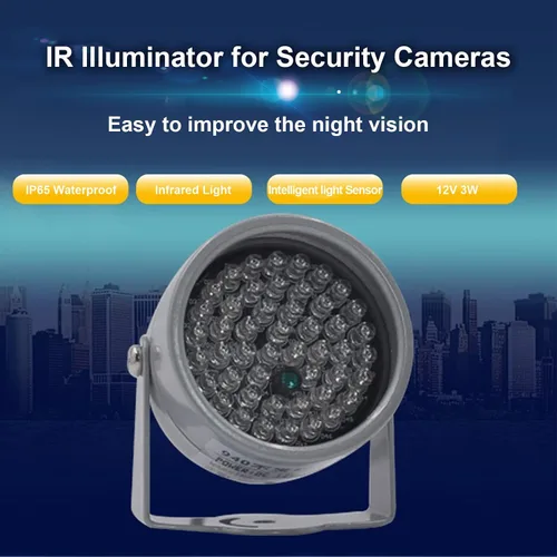Miniatura 2 de ASHATA IR, 48 LED de visión nocturna IR luz infrarroja para cámara de seguridad CCTV y cámara IP, gran angular de 60 grados, distancia