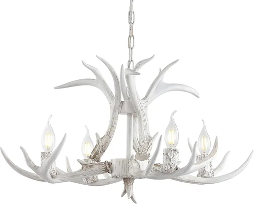Miniatura 14 de JONATHAN Y JYL6301A Eldora - Candelabro LED ajustable de resina con asta de 26 pulgadas, 4 luces, glamour, rústico, cabaña, transicional, regulable