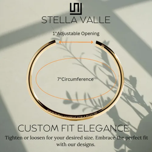 Miniatura 2 de Stella Valle Mother Daughter Cuff Bracelet 18K Gold & Rhodium Plated Inspirational Bracelets for Women Adjustable Mantra Band Bracelet Gift for