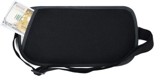 Miniatura 127 de DAITET Cinturón de dinero, soporte para pasaporte, cartera de viaje oculta segura con bloqueo RFID, riñonera encubierta (negro), Negro, Rfid