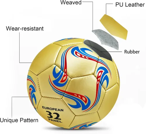 Miniatura 2 de ABAJI Pelota de Fútbol Tamaño 3 4 5 Pelotas de Entrenamiento de Práctica Regalo Cuero Más Grueso Anti Explosión para Interior y Exterior Viene
