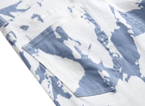 Miniatura 8 de Jeans ajustados elásticos para hombre, pantalones casuales con estampado de moda, cómodos, con cintura flexible
