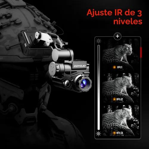 Miniatura 4 de GOYOJO Gafas de visión nocturna monocular montadas en casco, NVG HD 1080P con zoom 3X e infrarrojo ajustable, IP66 impermeable para caza, NVG 1080P