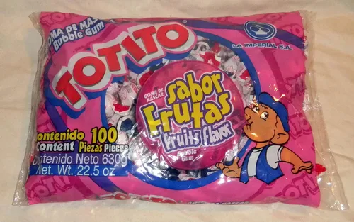 Miniatura 2 de Totito Sabor Frutas - Goma De Mascar - Goma De Mascar Bubble Gum 100 Pcs Net. Peso 22.5oz