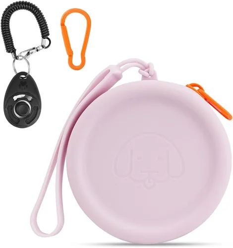 Miniatura 19 de Bolsa de golosinas para perros de silicona, 2 piezas, bolsa para caminar para mascotas para perros y gatos, tamaño bolsillo, fácil de limpiar, sin