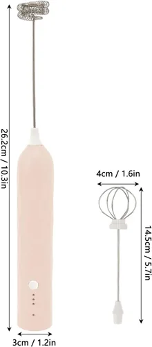 Miniatura 5 de Espumador de leche de mano, máquina de espuma de café, batidor eléctrico recargable por USB, licuadora ajustable de 3 velocidades con 2 cabezales